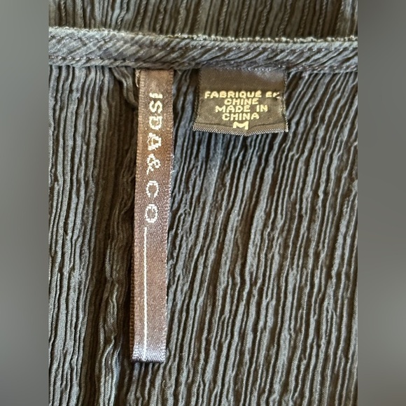 ISDA & CO | 100% Silk Lightweight Black Textured Sleeveless Maxi Dress - Picture 5 of 6